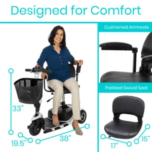 Alternative view of 3 Wheel Mobility Scooter - Electric Long Range Powered Wheelchair